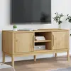 Image de vidaXL Meuble TV FLORO cire marron 114x43x55 cm bois massif de pin
