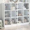 Image de vidaXL Bibliothèque avec portes blanc 136x37x109 cm bois d'ingénierie