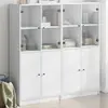 Image de vidaXL Bibliothèque avec portes blanc 136x37x142 cm bois d'ingénierie