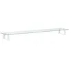 Image de vidaXL Support de Moniteur, Support d'Ordinateur avec Rangement, Réhausseur d’Écran pour Ordinateur Bureau, Blanc Verre Trempé et Métal