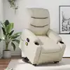 Image de vidaXL Fauteuil inclinable de massage Crème Similicuir