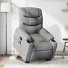 Image de vidaXL Fauteuil de massage inclinable Gris clair Tissu