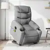 Image de vidaXL Fauteuil inclinable de massage électrique Gris clair Tissu