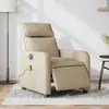 Image de vidaXL Fauteuil inclinable de massage électrique crème tissu