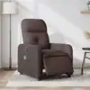 Image de vidaXL Fauteuil de massage inclinable électrique Marron foncé Tissu