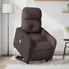 Image de vidaXL Fauteuil inclinable de massage Marron foncé Tissu