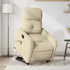 Image de vidaXL Fauteuil inclinable de massage Crème Tissu