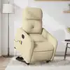 Image de vidaXL Fauteuil inclinable de massage électrique Crème Tissu