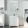 Image de vidaXL Meubles de salle de bain 2 pcs BERG blanc bois de pin massif