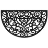 Image de vidaXL Tapis de Porte, Paillasson Antidérapant, Tapis de Sol Entrée Jardin Cuisine Restaurant Garage, Moderne, Demi-Rond 45x75 cm Caoutchouc