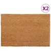 Image de vidaXL Tapis de porte 2 pcs naturel 40x60 cm fibre de coco touffeté