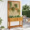 Image de vidaXL Jardinière avec treillis et étagère bois massif d'acacia