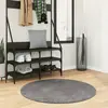 Image de vidaXL Tapis HUARTE à poils courts doux et lavable anthracite Ø 100 cm