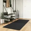 Image de vidaXL Tapis à Poils Courts Doux et Lavable, Moquette de Sol, Tapis de Zone, Carpette de Salon Salle de Séjour Chambre, Moderne, Noir 80x200 cm