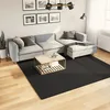 Image de vidaXL Tapis à Poils Courts Doux et Lavable, Moquette de Sol, Tapis de Zone, Carpette de Salon Salle de Séjour Chambre, Moderne, Noir 240x240 cm