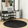 Image de vidaXL Tapis HUARTE à poils courts doux et lavable noir Ø 120 cm