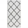 Image de vidaXL Tapis Shaggy à Poils Longs, Moquette de Sol, Tapis de Zone, Carpette de Salon Salle de Séjour Chambre, Moderne, Crème et Noir 100x200 cm