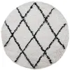 Image de vidaXL Tapis Shaggy à Poils Longs, Moquette de Sol, Tapis de Zone, Carpette de Salon Salle de Séjour Chambre, Moderne, Crème et Noir Ø 280 cm