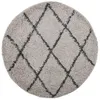 Image de vidaXL Tapis Shaggy à Poils Longs, Moquette de Sol, Tapis de Zone, Carpette de Salon Salle de Séjour Chambre, Moderne, Beige et Anthracite Ø 100 cm