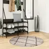 Image de vidaXL Tapis shaggy à poils longs moderne beige et anthracite Ø 100 cm