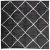 Image de vidaXL Tapis Shaggy à Poils Longs, Moquette de Sol, Tapis de Zone, Carpette de Salon Salle de Séjour, Moderne, Noir et Crème 120x120 cm