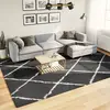 Image de vidaXL Tapis shaggy à poils longs moderne noir et crème 240x340 cm