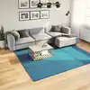 Image de vidaXL Tapis OVIEDO à poils courts turquoise 240x240 cm