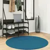 Image de vidaXL Tapis OVIEDO à poils courts turquoise Ø 120 cm