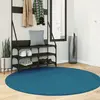 Image de vidaXL Tapis OVIEDO à poils courts turquoise Ø 160 cm