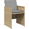 Image de vidaXL Lot de 4 Chaises de Jardin avec Coussins, Sièges avec Dossier, Chaises à Manger, Meubles de Terrasse Patio Extérieur, Mélange Beige