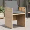Image de vidaXL Chaises de jardin avec coussins lot de 4 mélange beige