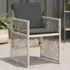 Image de vidaXL Chaises de jardin avec coussins lot de 4 gris clair poly rotin