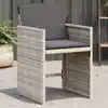 Image de vidaXL Chaises de jardin avec coussins lot de 4 gris clair poly rotin