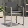 Image de vidaXL Chaises de jardin avec coussins lot de 4 gris résine tressée