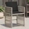 Image de vidaXL Chaises de jardin avec coussins lot de 4 gris clair poly rotin