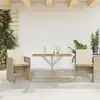 Image de vidaXL Ensemble de bistro 3 pcs avec coussins beige résine tressée