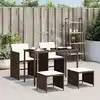 Image de vidaXL Ensemble à manger de jardin 5 pcs et coussins marron poly rotin