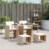 Image de vidaXL Ensemble à manger de jardin avec coussins 5pcs Beige poly rotin