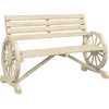 Image de vidaXL Banc de Jardin 2 Places, Fauteuil avec Dossier, Siège avec Accoudoirs, Meuble de Terrasse Patio Extérieur, Bois de Sapin Massif