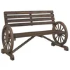 Image de vidaXL Banc de Jardin 2 Places, Fauteuil avec Dossier, Siège avec Accoudoirs, Meuble de Terrasse Patio Extérieur, Bois de Sapin Massif