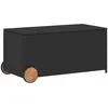 Image de vidaXL Boîte de Rangement de Jardin et Roues, Coffre à Outils, Meuble de Rangement, Organisateur de Terrasse Patio, Noir Résine Tressée