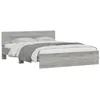 Image de Lit Double vidaXL Sonoma Gris 140x190 cm, Cadre de Lit avec Tête de Lit, Moderne, Bois d'ingénierie