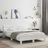 Image de vidaXL Cadre de lit avec LED sans matelas blanc 140x190 cm