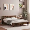 Image de vidaXL Cadre de lit avec LED sans matelas chêne fumé 140x190 cm