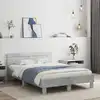 Image de vidaXL Cadre de lit avec LED sans matelas gris béton 120x190 cm