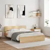 Image de vidaXL Cadre de lit avec LED sans matelas chêne sonoma 150x200 cm
