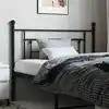 Image de vidaXL Tête de lit de remplacement métal noir 107 cm