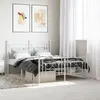 Image de vidaXL Cadre de lit métal sans matelas et pied de lit blanc 140x190 cm