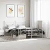 Image de vidaXL Cadre de lit métal sans matelas et pied de lit blanc 160x200 cm