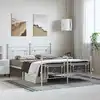 Image de vidaXL Cadre de lit métal sans matelas et pied de lit blanc 193x203 cm